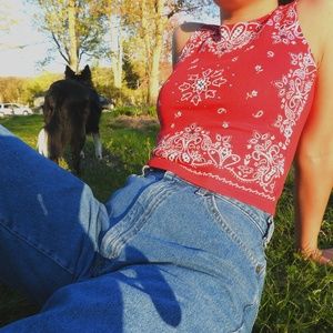 CUTE RED BANDANNA TANK TOP